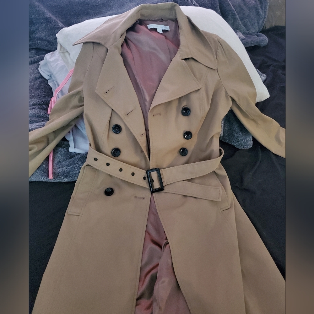 Tan trench style coat